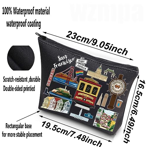 San Francisco Travel Cosmetic Bag Waterproof Canvas Makeup Pouch