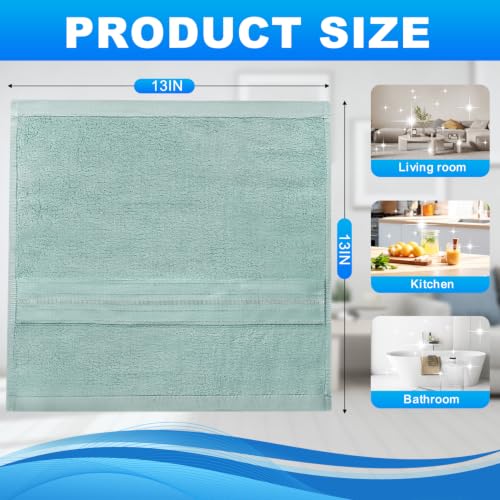 Premium 100% Cotton Wash Cloths - 13x13 Inch, 3 Pack, Soft & Absorbent