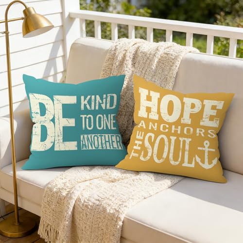 Minimalist Quotes Throw Pillow Covers - Set of 4, 18x18 Inches