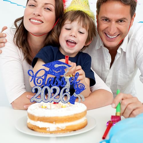 Class of 2026 Graduation Cake Topper - Glitter Congrats Decoration