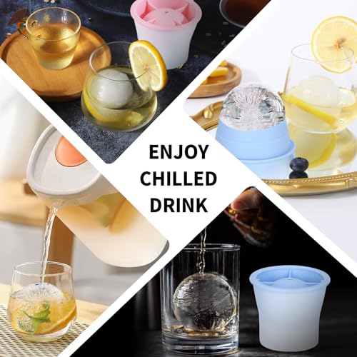 Silicone Sphere Ice Mold Set - 4 Easy Release Ice Cube Makers