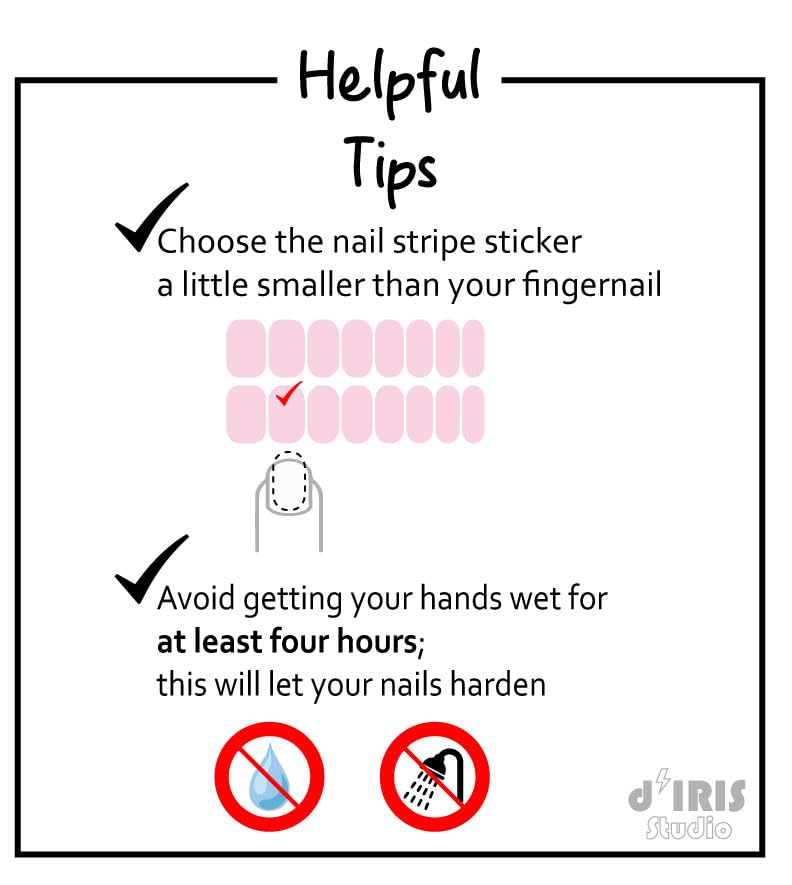 d'IRIS Fuchsia Pink Self-Adhesive Nail Wraps Strips