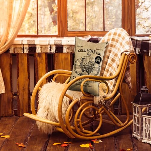 Farmhouse Chicken Feed Sack Lumbar Pillow Cover 12x20