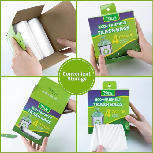 4-Gallon Clear Trash Bags, 150 Count - Strong Leak-Resistant