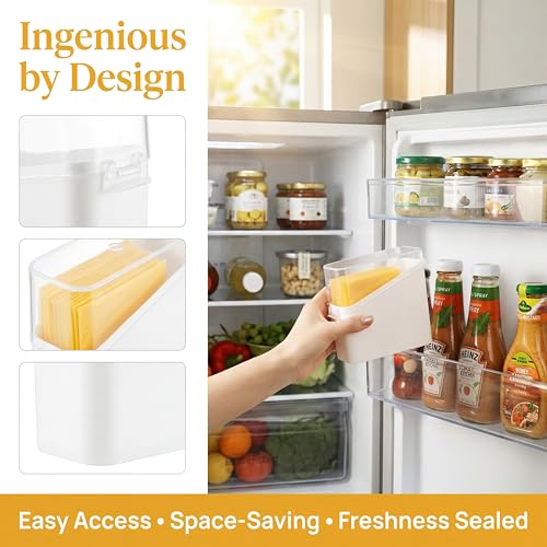 Airtight Sliced Cheese Container for Fridge - 2 Pack