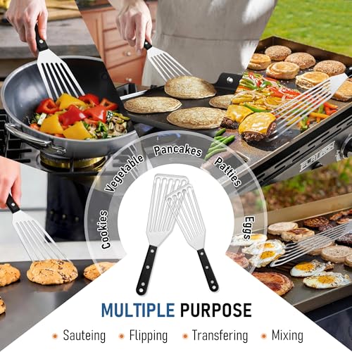 Joyfair 2-Piece Stainless Steel Fish Spatula Set with ABS Handles