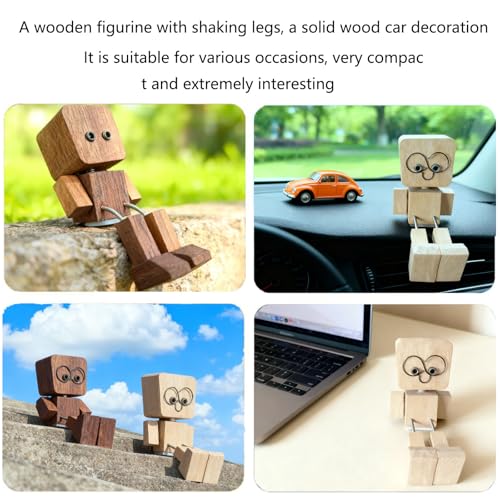 Beech Shaking Wooden Man Figurine - Magnetic Expressions Decor
