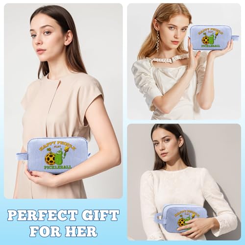Pickleball Makeup Bag Sport Theme Cosmetic Pouch Gift for Women