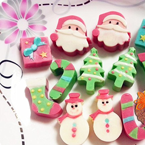 3 Pack Christmas Silicone Candy Molds for Holiday Cake Decoration - Red & Green