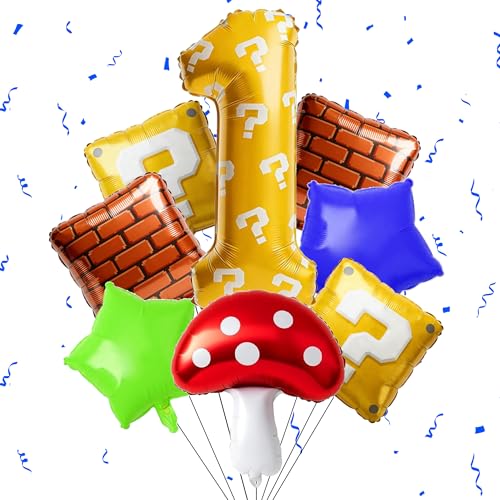 40 Inch Giant Number 1 Balloon Set for Video Game Birthday Party