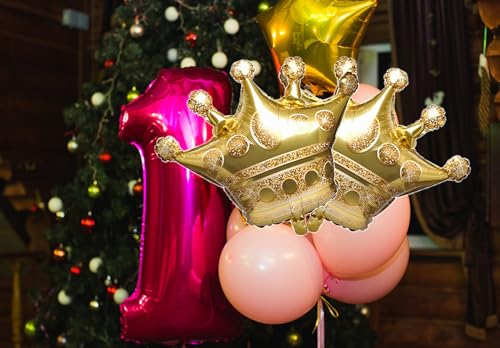 3 Pack 26 Inch Gold Crown Foil Balloons Wedding Engagement Party Supplies Variation 2.6 x 6.4 inches