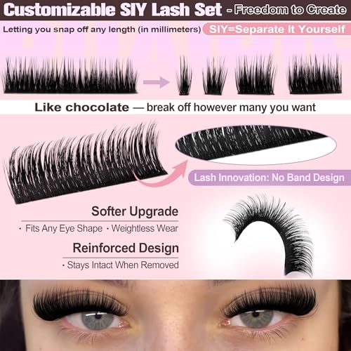 Ruairie Wispy Lash Clusters Kit C Curly DIY Segmented Eyelash Extensions