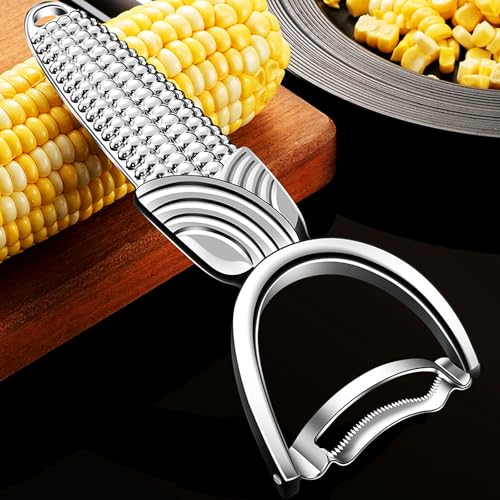 Maxjoy Corn Peeler & Cob Stripper, Stainless Steel Blade - Silver, 1 Pack