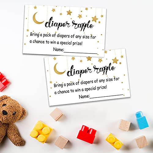 50 Pcs Diaper Raffle Tickets for Baby Shower - Neutral Greenery