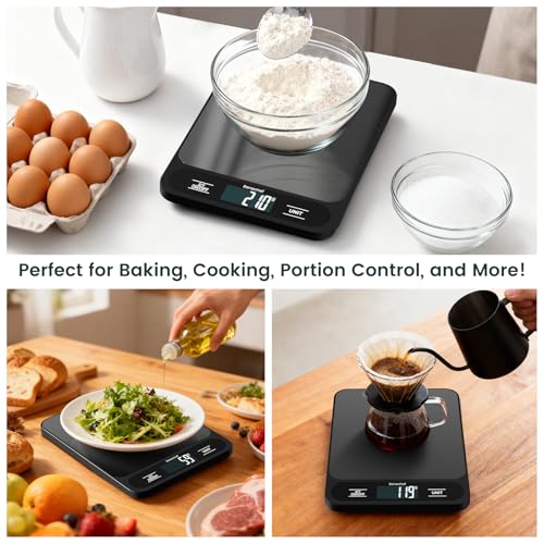 Benechef Ultra-Thin Digital Kitchen Scale, 22lb Capacity, 1g Accuracy, LCD Display, Easy to Clean