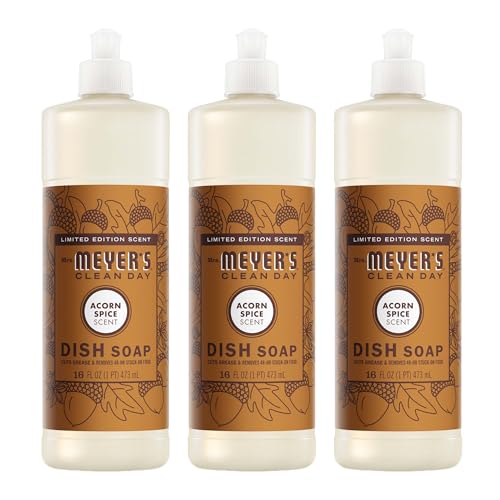 Mrs. Meyer's Clean Day Liquid Dish Soap, Acorn Spice, 16 Fl Oz (Pack of 3)