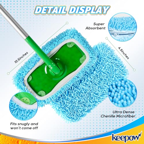 KEEPOW 4 Pack Wet Pads Refill for Swiffer Sweeper Mop