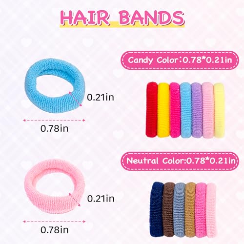 KTYDG 100 Pack Soft Seamless Hair Ties for Girls Neutral Colors