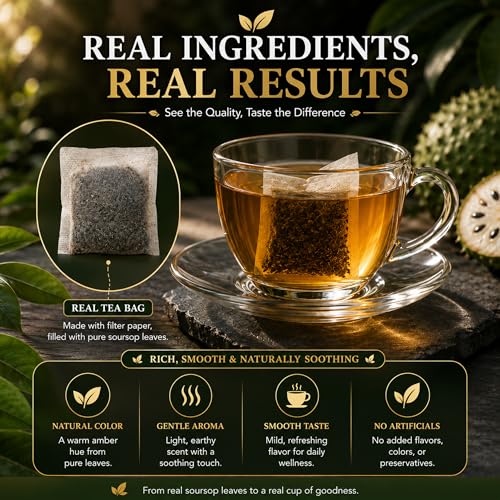 WOTIHA Soursop Graviola Tea Bags - 45 Count, 100% Natural & Vegan
