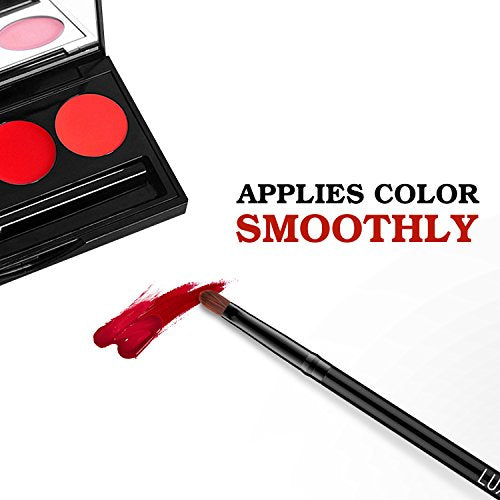 Luxspire Lip Brush and Concealer Brush Set, 2 Pieces Black Synthetic