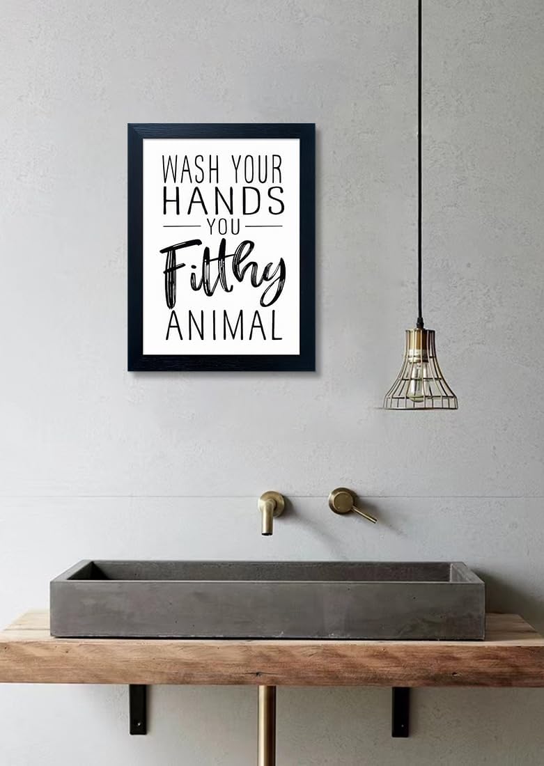 Regine Switzerland Bathroom Decor | Black and White Framed Art for Guest Toilets & Kids' Washrooms