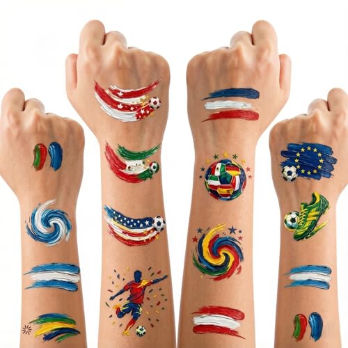 World Cup 2026 Soccer Temporary Tattoos 45 Pcs Party Favors