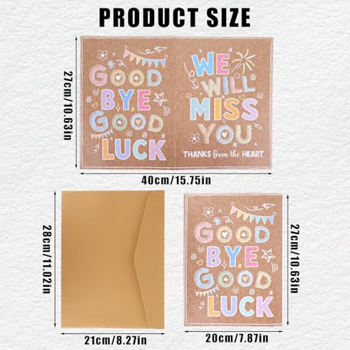 Lasuroa Giant Farewell Greeting Card, Jumbo Goodbye Card, 15.75x10.63 Inch