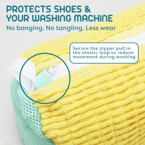 ZENO Yellow Shoe Washing Machine Bag - 2pcs Reusable Sneaker Cleaner