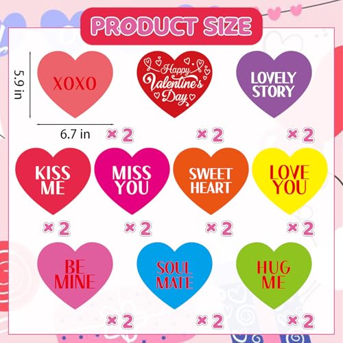 40Pcs Valentine's Day Hanging Swirl Decorations - Heart Theme Party Decor