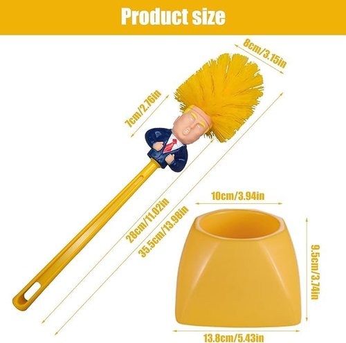 3 Set Trump Toilet Brush with Holder，Make Toilet Clean agin Trump Toilet Brush， Funny Toilet Brush，Gifts for Anti Trump