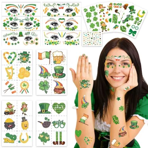St. Patrick's Day Temporary Tattoos Kit & Nail Stickers - 138 PCS