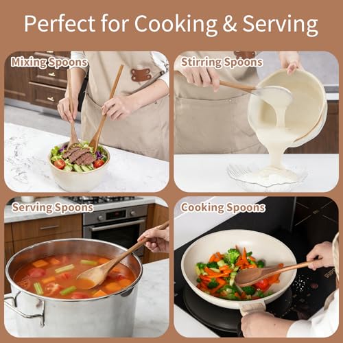 Natural Acacia Wooden Cooking Spoon - Heat Resistant & Ergonomic
