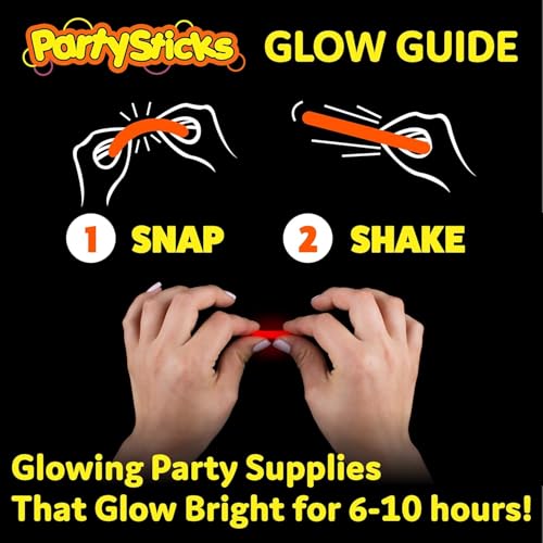 PartySticks 100 Pack Mini Glow Sticks - Neon Light Party Favors & Easter Decorations