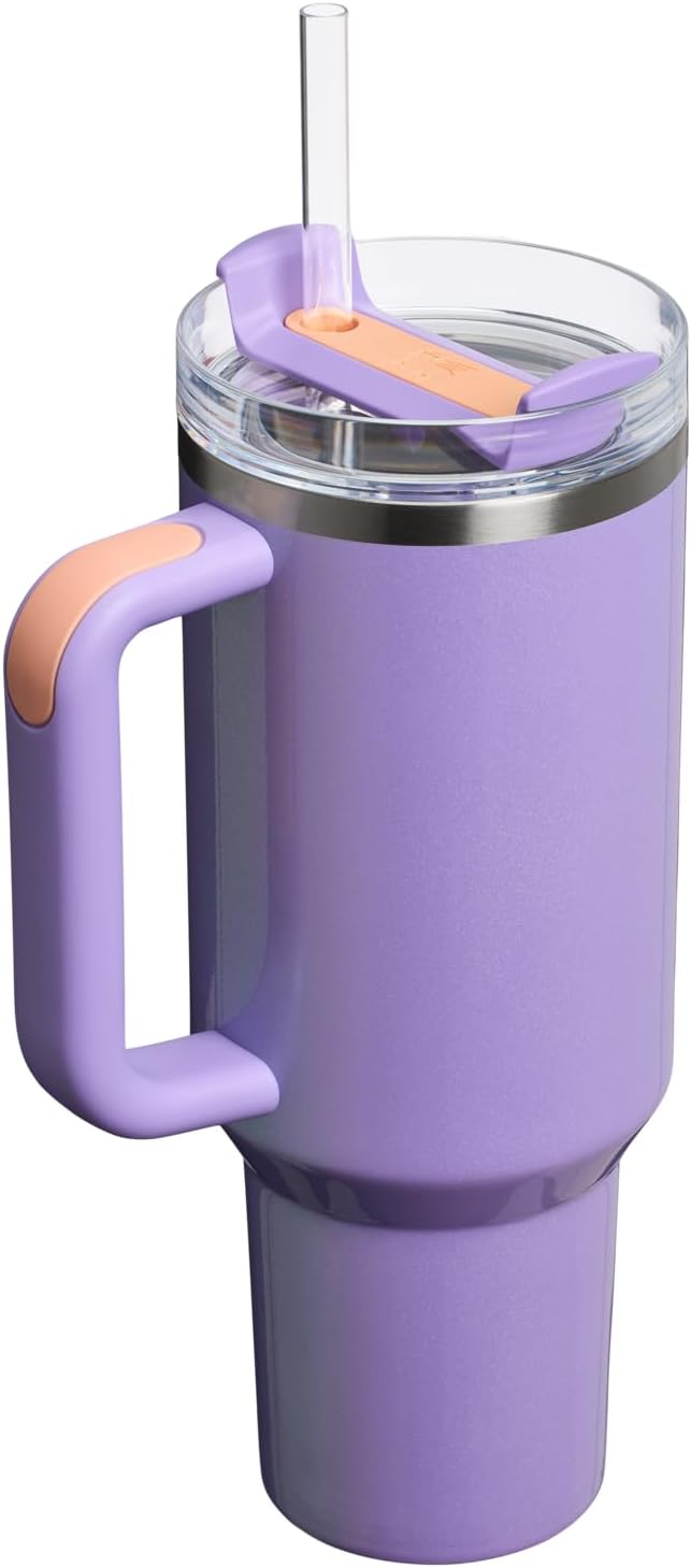STANLEY Quencher H2.0 Tumbler - 40 oz Insulated Stainless Steel Cup with Handle & Straw | BPA-Free | Periwinkle Shimmer
