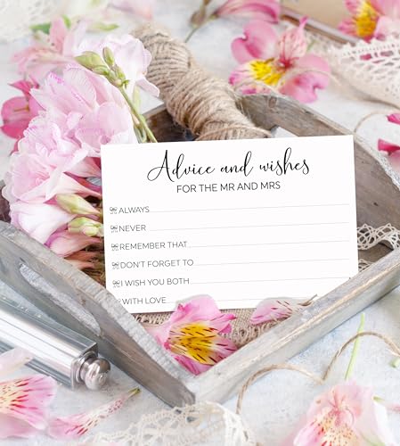 Minimalist Wedding Advice Cards & Wishes for Mr and Mrs - 25 Pack