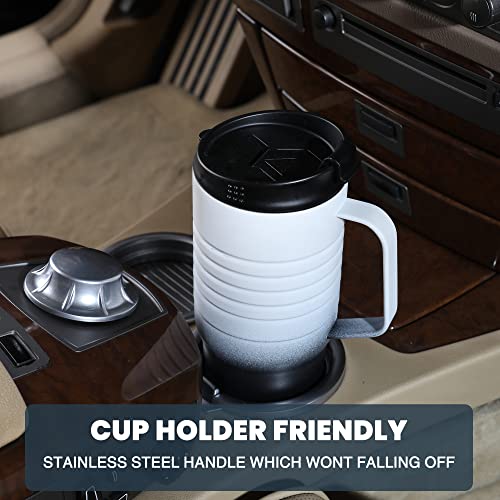 HAUSHOF 24 oz Travel Mug with Stainless Steel Handle - Leakproof Insulated Coffee Mug