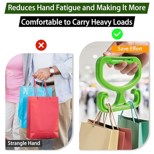 Heavy Duty Grocery Bag Handle Carrier - Pack of 2, Holds Up to 80lbs