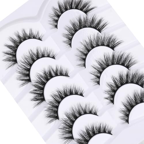 Ailynalash Short Wispy False Eyelashes Natural 14mm Cat Eye Lash Pack