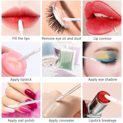 SruidyLady 50 PCS Disposable Lip Wands Glitter Crystal Lip Gloss Brushes