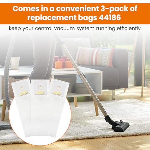 3-Pack Nutone 391 Central Vacuum Bags for HEPA Filtration