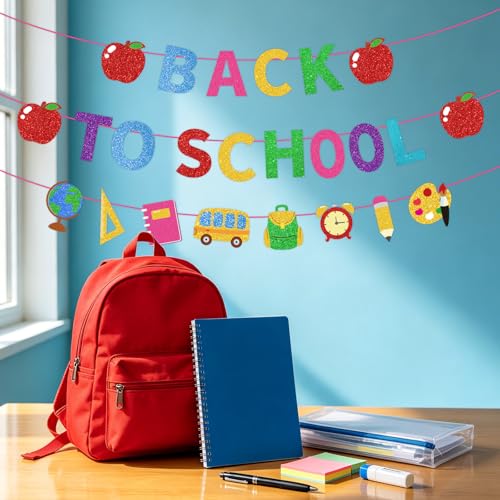 Back to School Banner - Happy First Day of School Decorations