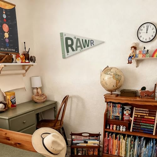 Dinosaur Felt Pennant Wall Decor - Rawr Kids Room Banner