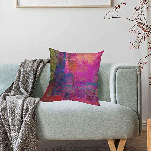 HOSNYE Abstract Art Throw Pillow Cover, Decorative Cotton Linen Cushion Case