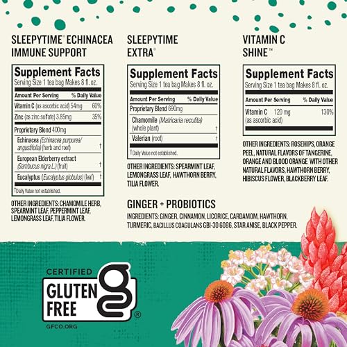 Celestial Seasonings Wellness Tea Variety Pack - 16 Caffeine-Free Tea Bags