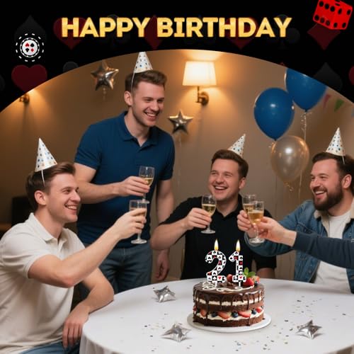 Casino Poker Birthday Candles - Fun Cake Toppers for Ages 0-100