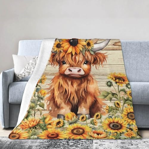 Highland Cow Throw Blanket for Kids Teens Adults - 60x80 Inches, Twin Variation 2