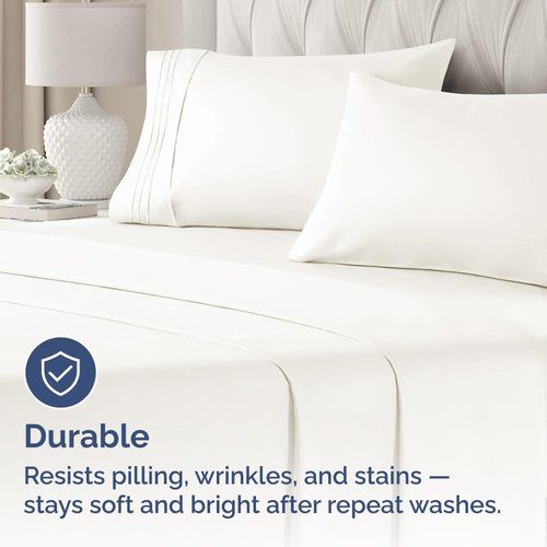 King Pillow Cases by [Brand Name] - Ultra Soft Hotel Quality Covers | Cozy, Wrinkle-Free & Fade Resistant - 4 Piece Set in Antique White