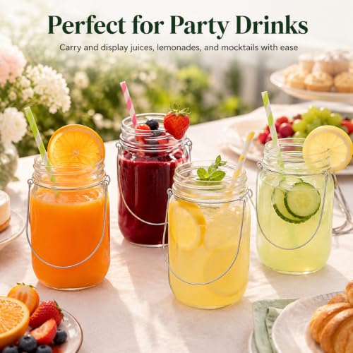 8-Pack Stainless Steel Mason Jar Hangers for 3.4 Inch Wide Mouth Jars
