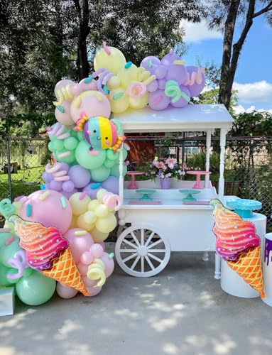 Pastel Ice Cream Balloon Arch Kit - 142Pcs for Parties