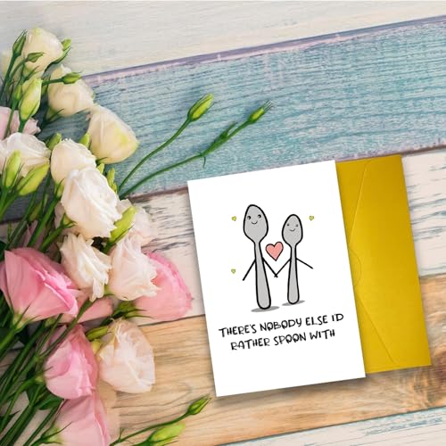 Funny Valentine's Day Card for Couples - Unique Spoon Lover Design